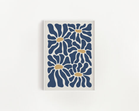 blue abstract flowers mock up 1